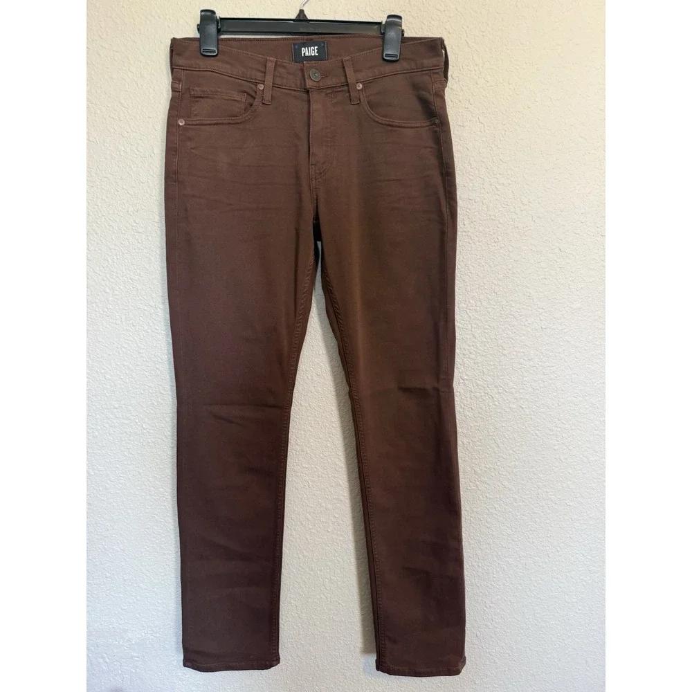 Paige Federal Pants Mens 30 Brown Stretch Chino Casual Designer 30x33
